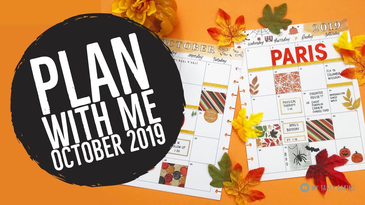Monthly Plan With Me // October 2019 // How to Decorate Your Monthly View // The Happy Planner