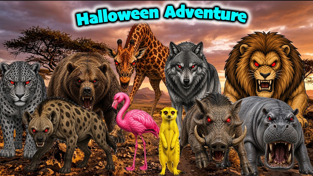 Halloween Safari Adventure Song 🐾 Animal Sounds for Kids 🐯 LittleKidsTV 