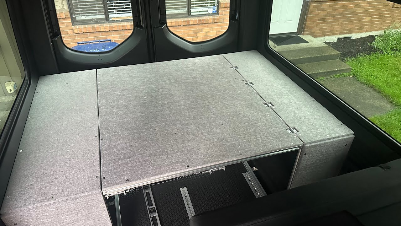 DIY Camper Bed in mercedes Sprinter Van | T-Slot Frame Build 