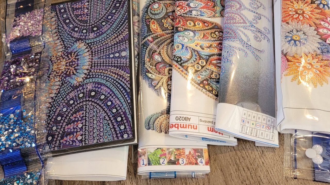 Unboxing Temu diamond painting special drill and off canvas items