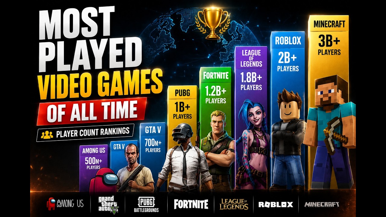Most Played Video Games of All Time 🎮 | Player Count Rankings History