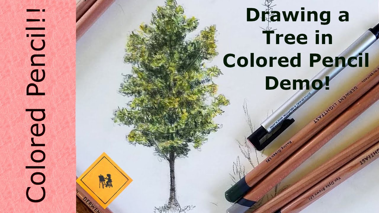 Drawing a Tree in Colored Pencil | Real-time Demo