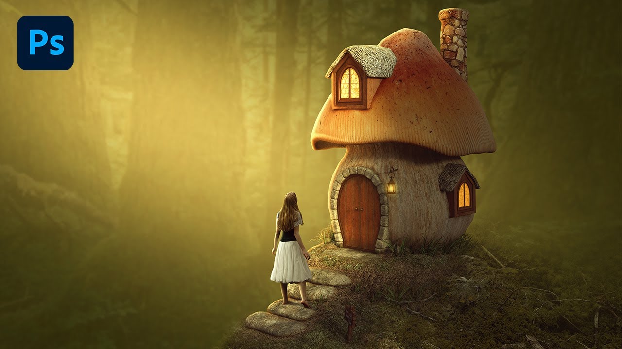 Mushroom House - Photoshop Manipulation Tutorial Processing