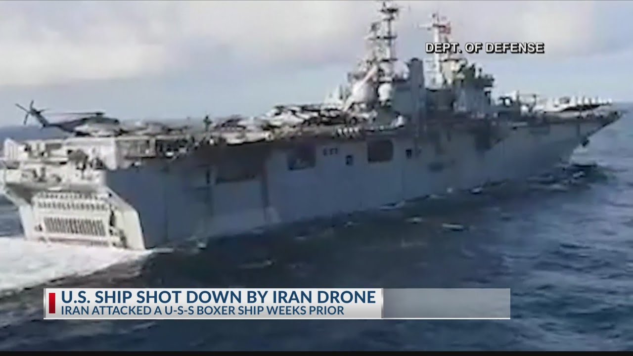 U.S. warship shoots down Iranian drone