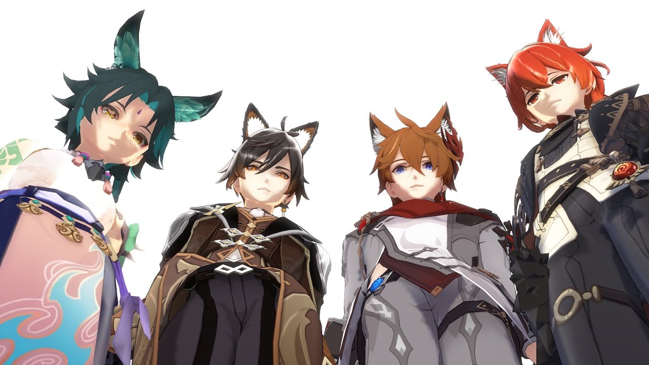 【GENSHIN MMD】Husbando Ghost Dance 【Diluc ▪ Zhongli ▪ Childe ▪ Xiao】1080HD