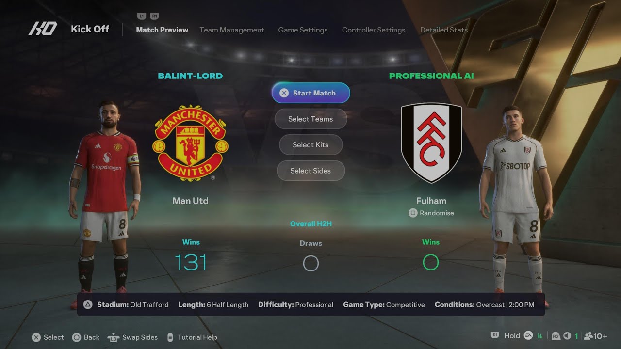 EA SPORTS FC 26 Manchester United-Fulham Premier League full match 25/26 PS5