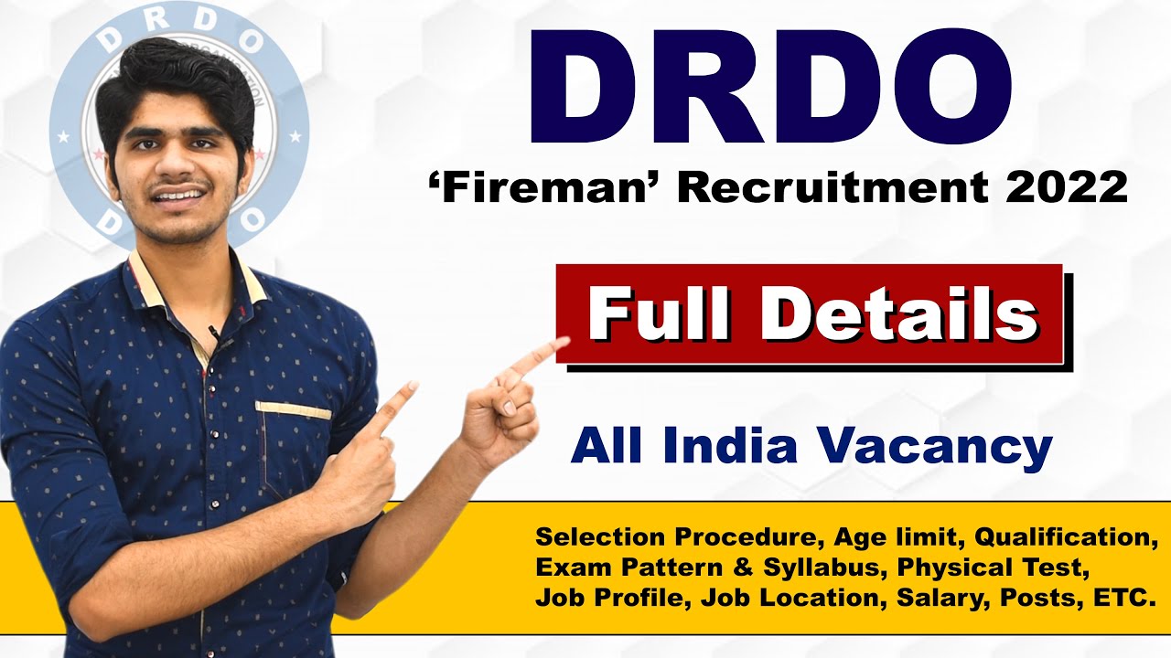 DRDO Fireman and Security Assistant Recruitment 2022 | Group 'C' Posts | 10th & 12th Pass