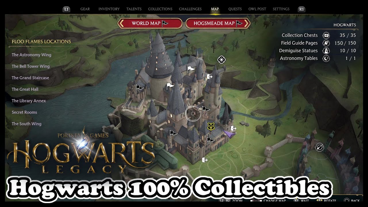 Hogwarts Legacy HOGWARTS ALL COLLECTIBLES (100% Collectible Guide)
