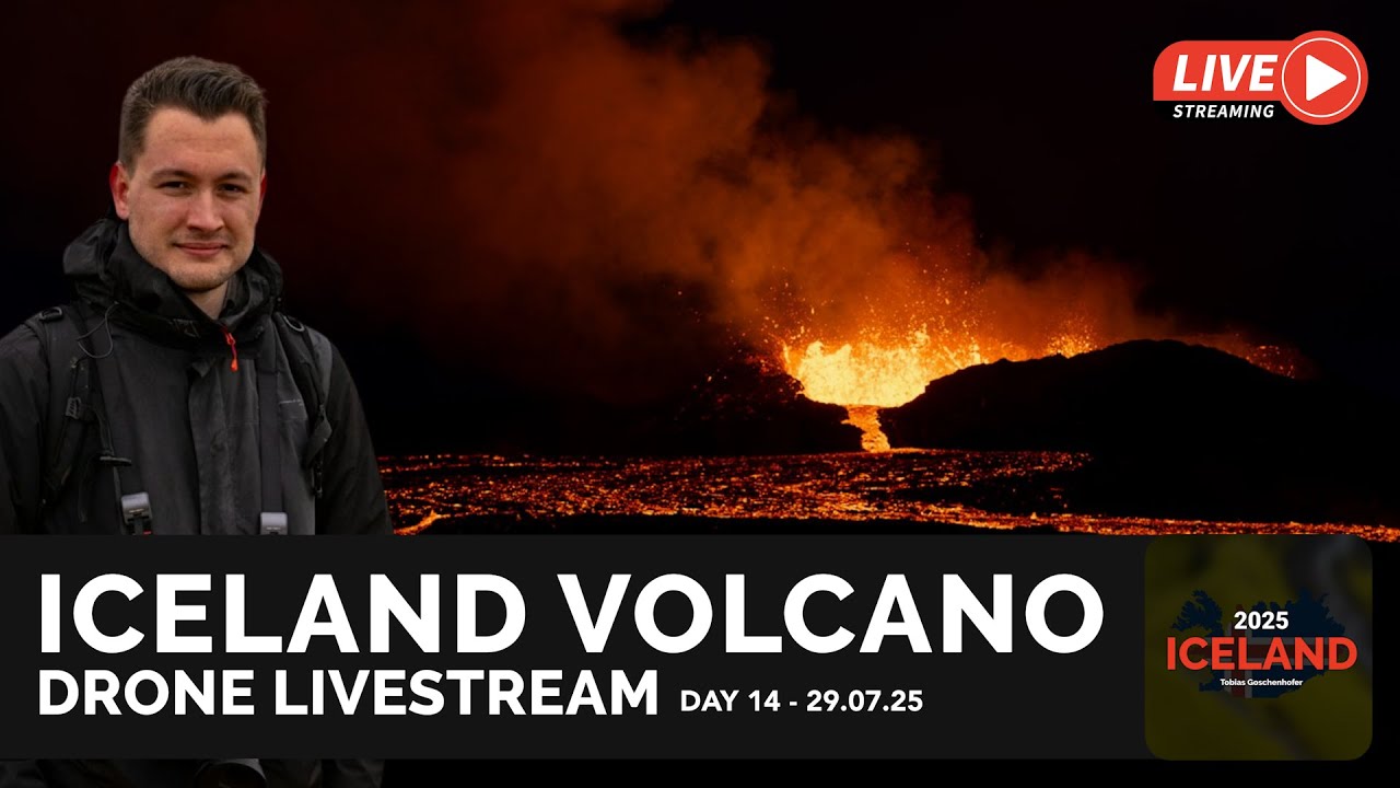 🔴 LIVE: Iceland Volcano Drone Livestream