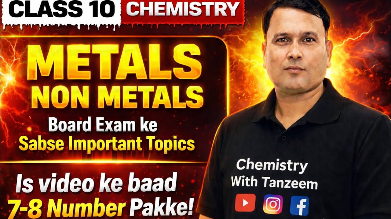 Metals & Non metals Important topics+ PYQ Class-10 #chemistry #boardexam2026 #education 