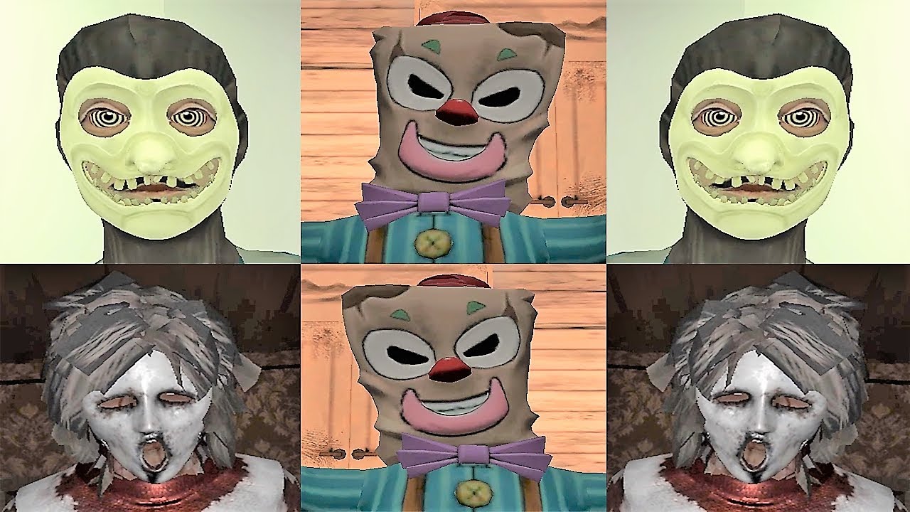 Escape Endings | Smiling-X Corp Freaky Clown Grandpa Horror Mask