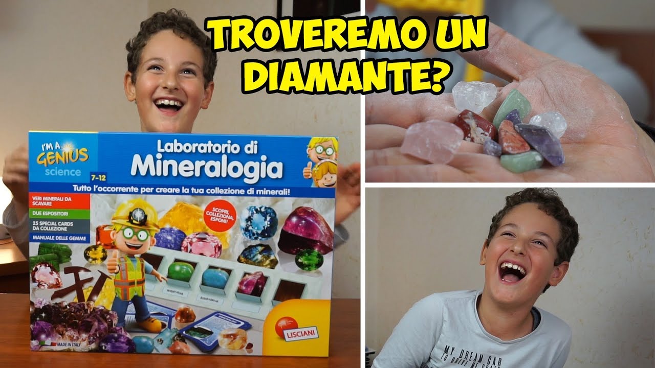 Abbiamo una miniera in scatola! TROVEREMO UN DIAMANTE? Laboratorio di mineralogia Lisciani