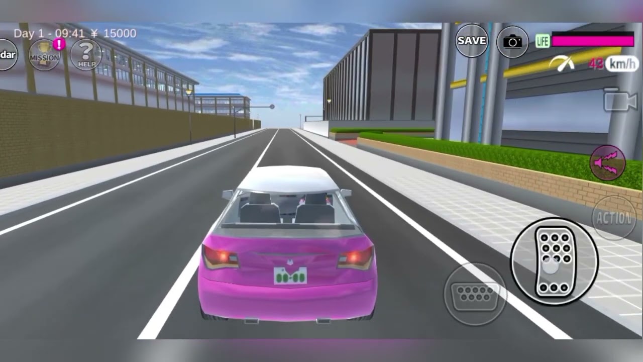 Pink car driving Sakura school simulator #sakura #sakuraschool #gameplay #sakuraschoolsimulatordrama