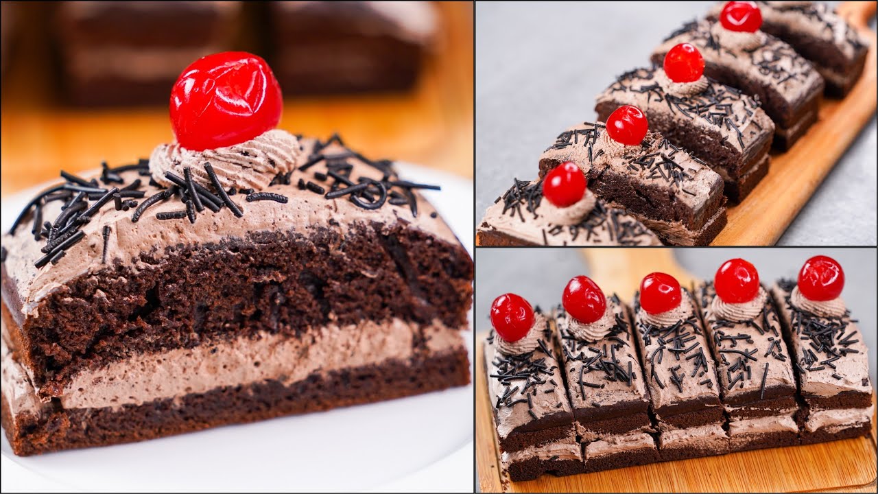CHOCOLATE CREAM SLICE CAKE | WITHOUT OVEN | EGGLESS CHOCOLATE PASTRY CAKE RECIPE | N'Oven
