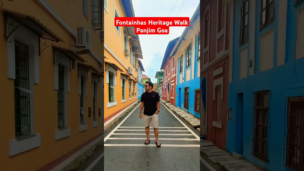 Fontainhas Heritage Walk Panjim Goa #fontainhas #shorts #viralvideo #reels #panjim #travel #journey
