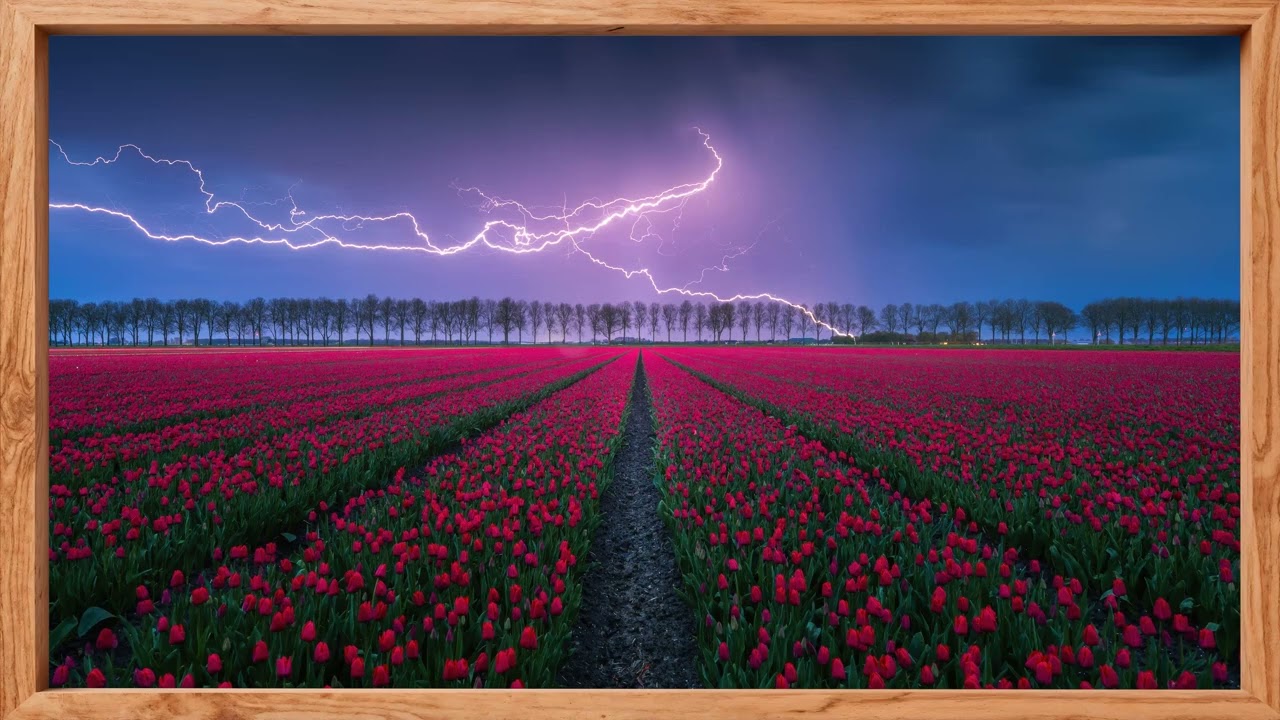 TV Display 4K (Red-tulips)