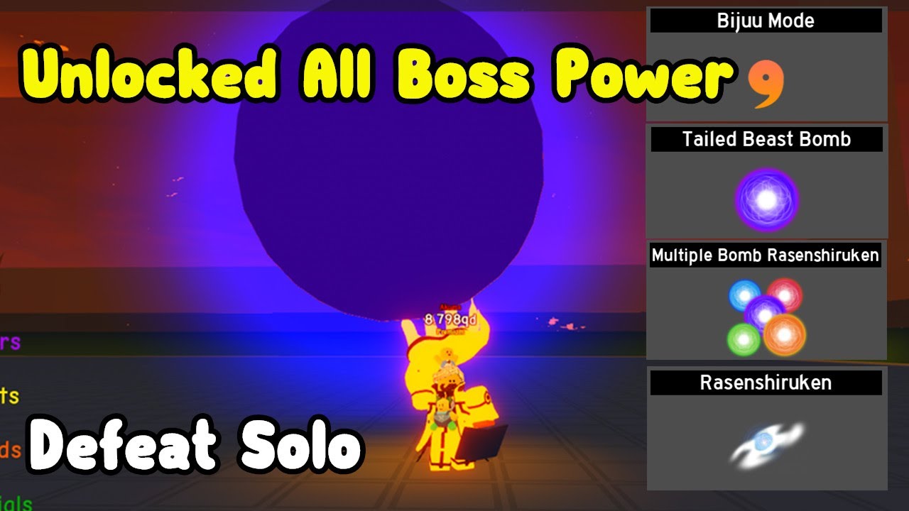 I Unlocked All Boss Power! Defeated Nine Tail Jinchuriki Solo - Anime Fighting Simulator