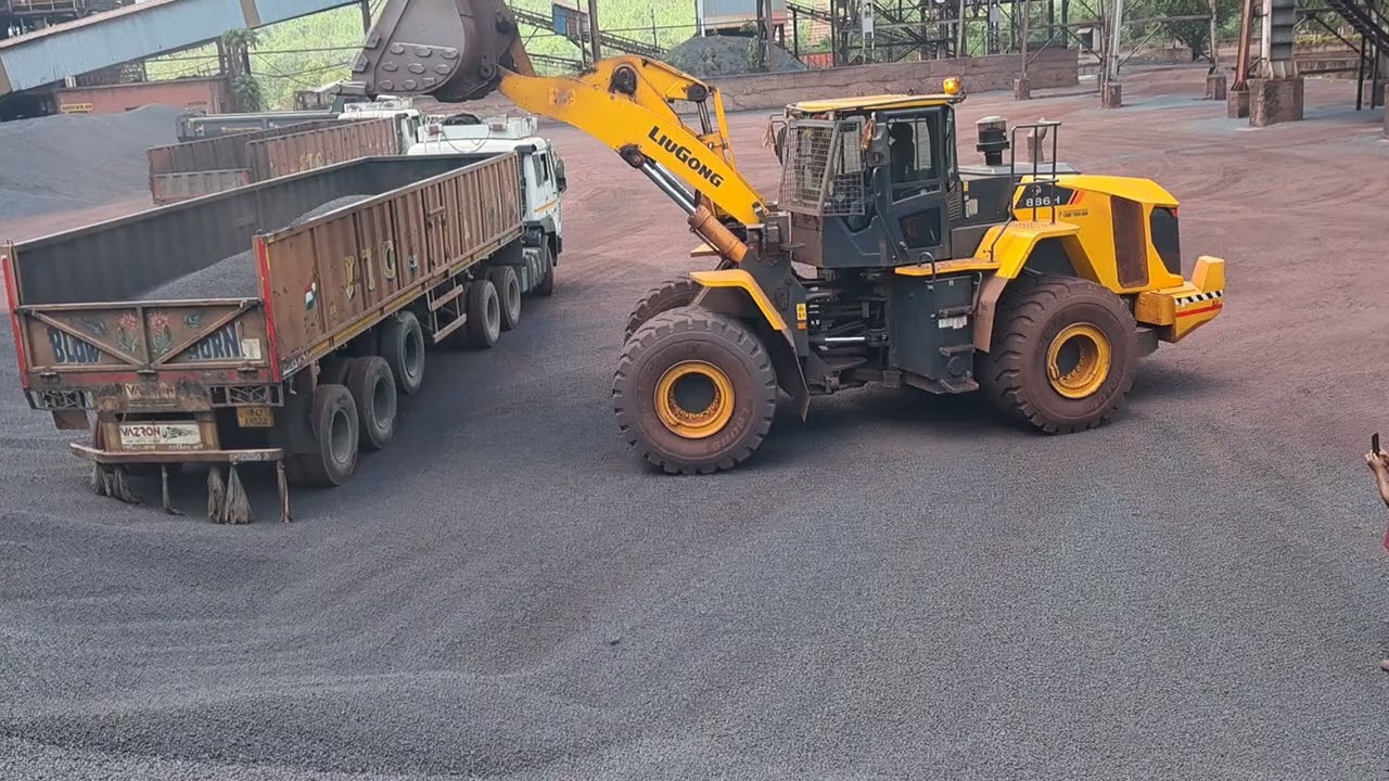 Liugong#CLG 886 HST hydrostatic# Loading King # Loaded 22 wheele# Tata trailer Only In 2:48 Minutes
