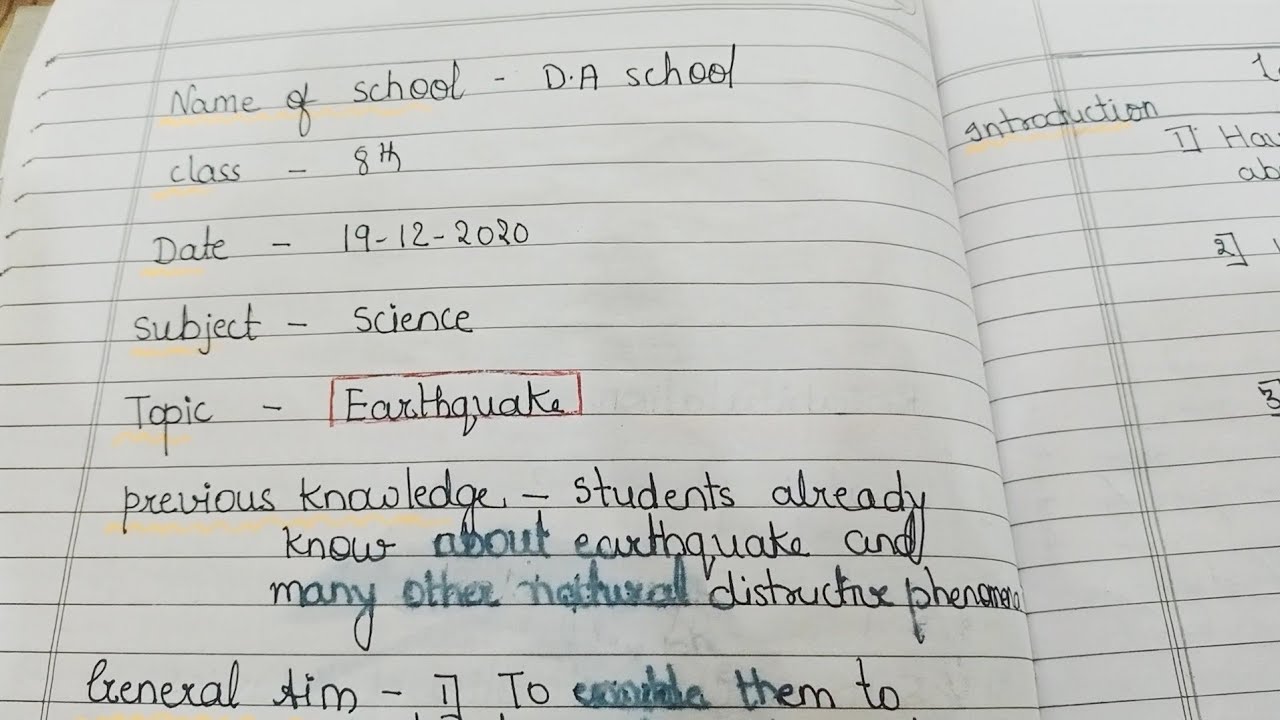lesson plan / earthquake