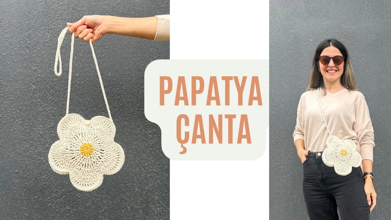 ÇOK ŞİRİN 🌼 PAPATYA ÇANTA YAPILIŞI 🌼 #crochetbag