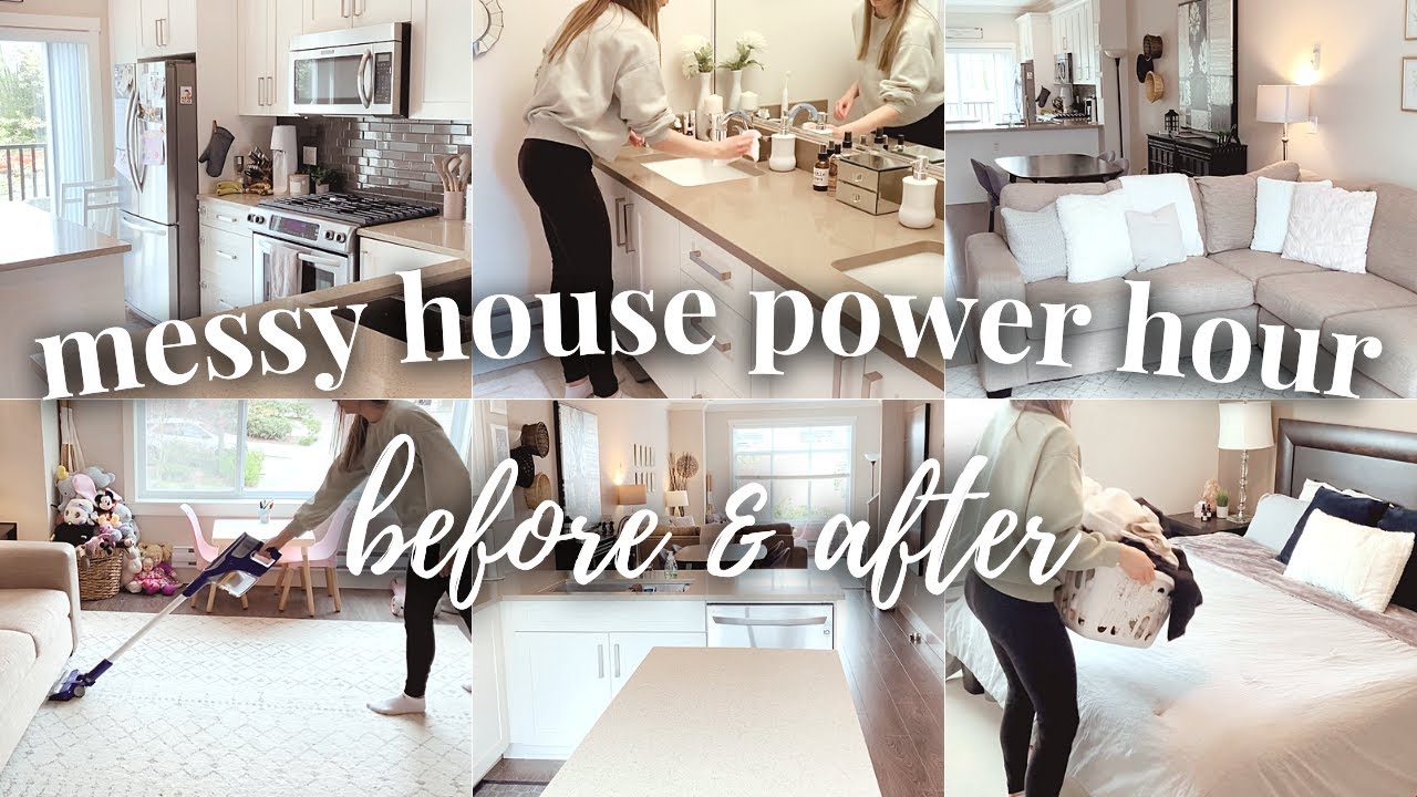 POWER HOUR MESSY HOUSE TRANSFORMATION | Power Hour Speed Cleaning Motivation