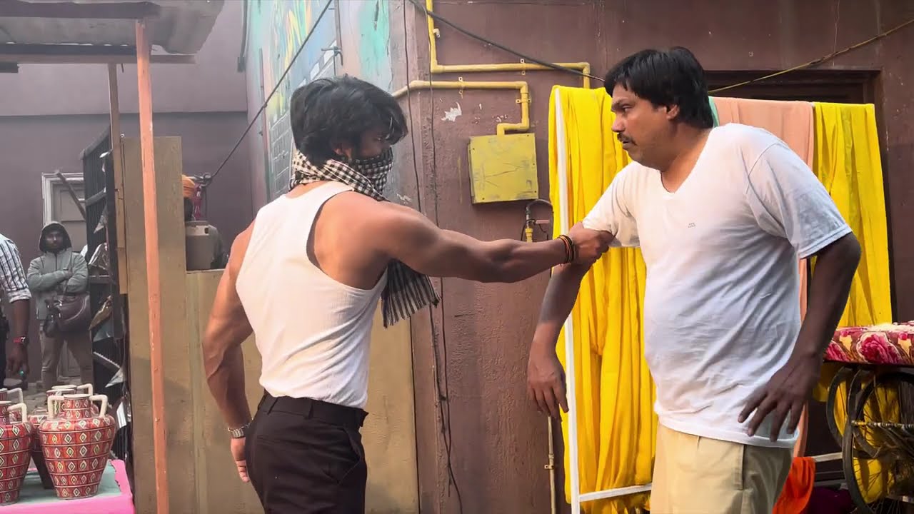 BTS of Fight scene Sheizaan Khan with police inspector #mohankarflimsvlogs  Ganga Mai Ki Betiyan 