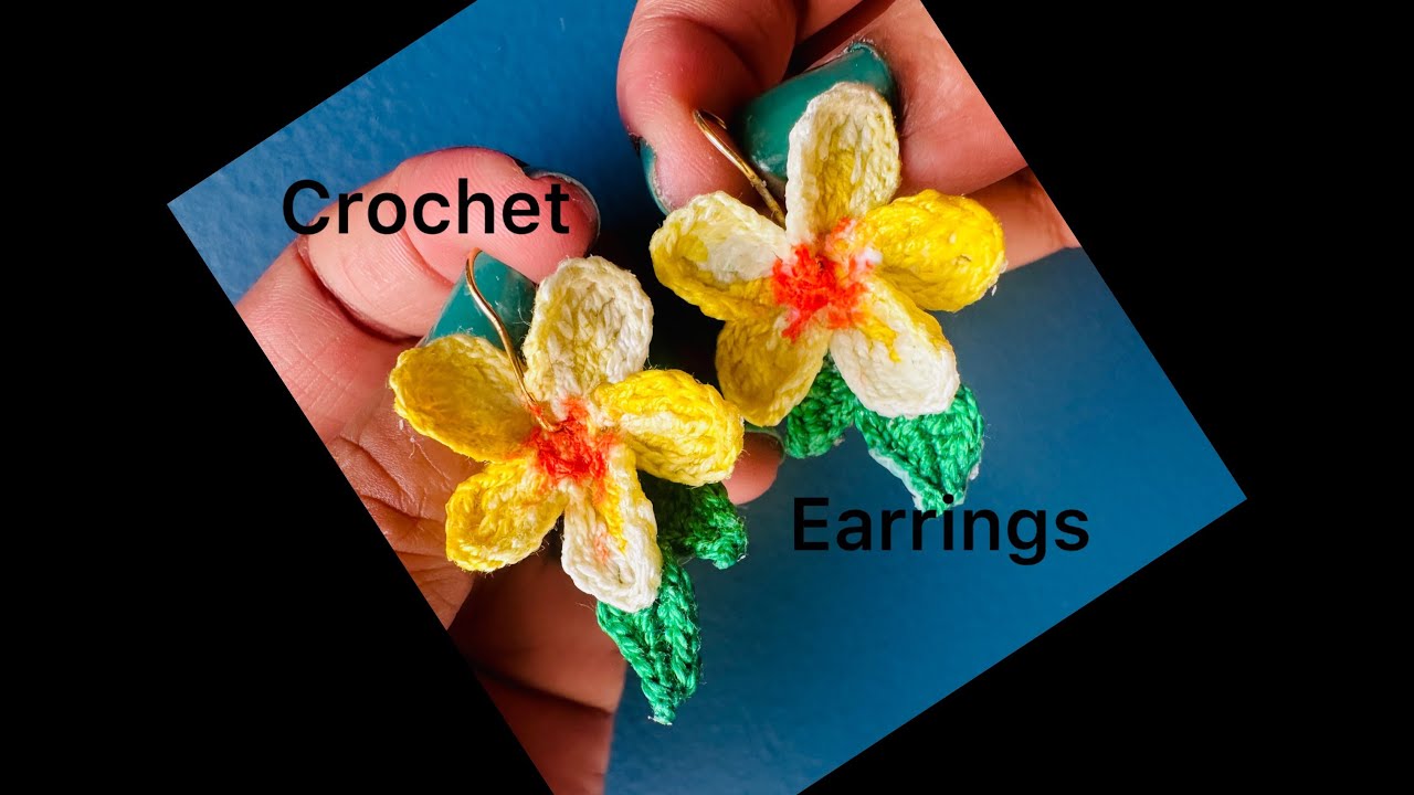 SUMMER SPECIAL PLUMERIA ( Champa) crochet EARRINGS | stylish plumeria flower earrings |