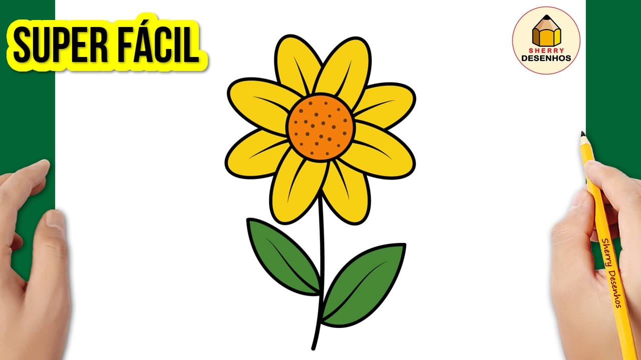 Como desenhar uma flor bonita e f&aacute;cil 🌼 | Desenho para desenhar