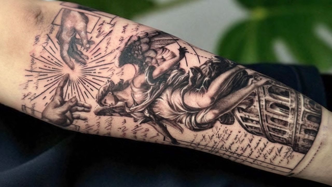 MINIMALIST ARCHANGEL TATTOO (TIMELAPSE)