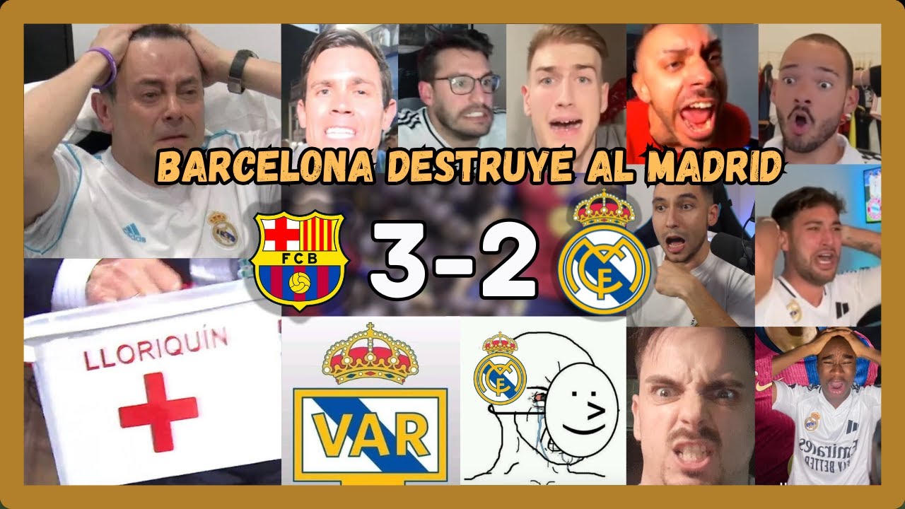 🤣🔥LOS MEJORES LLOROS MADRIDISTAS EN EL BARCELONA 3 MADRID 2 (EXHIBICIÓN DE RAPHINHA)
