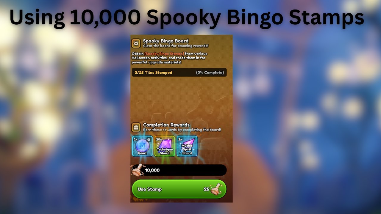 Using 10,000 Spooky Bingo Stamps in Anime Last Stand!