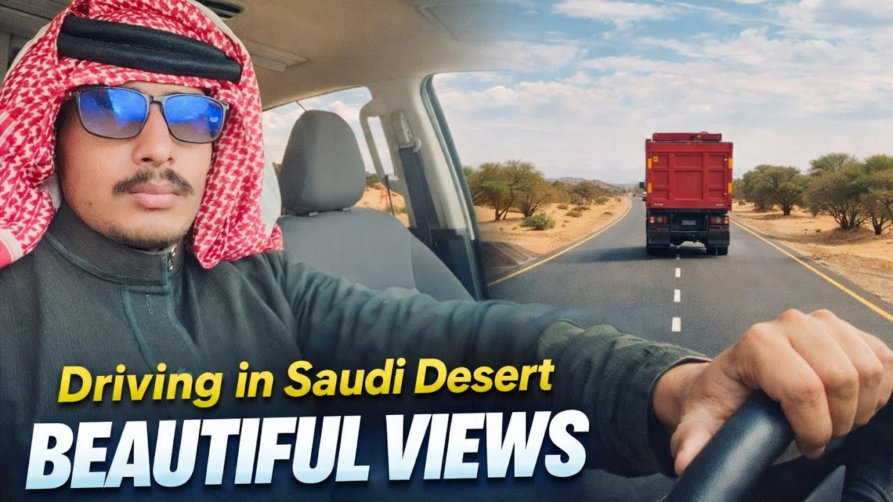 Desert Drive in Saudi Arabia | Beautiful Road View & Peaceful Journey 🌵🚗