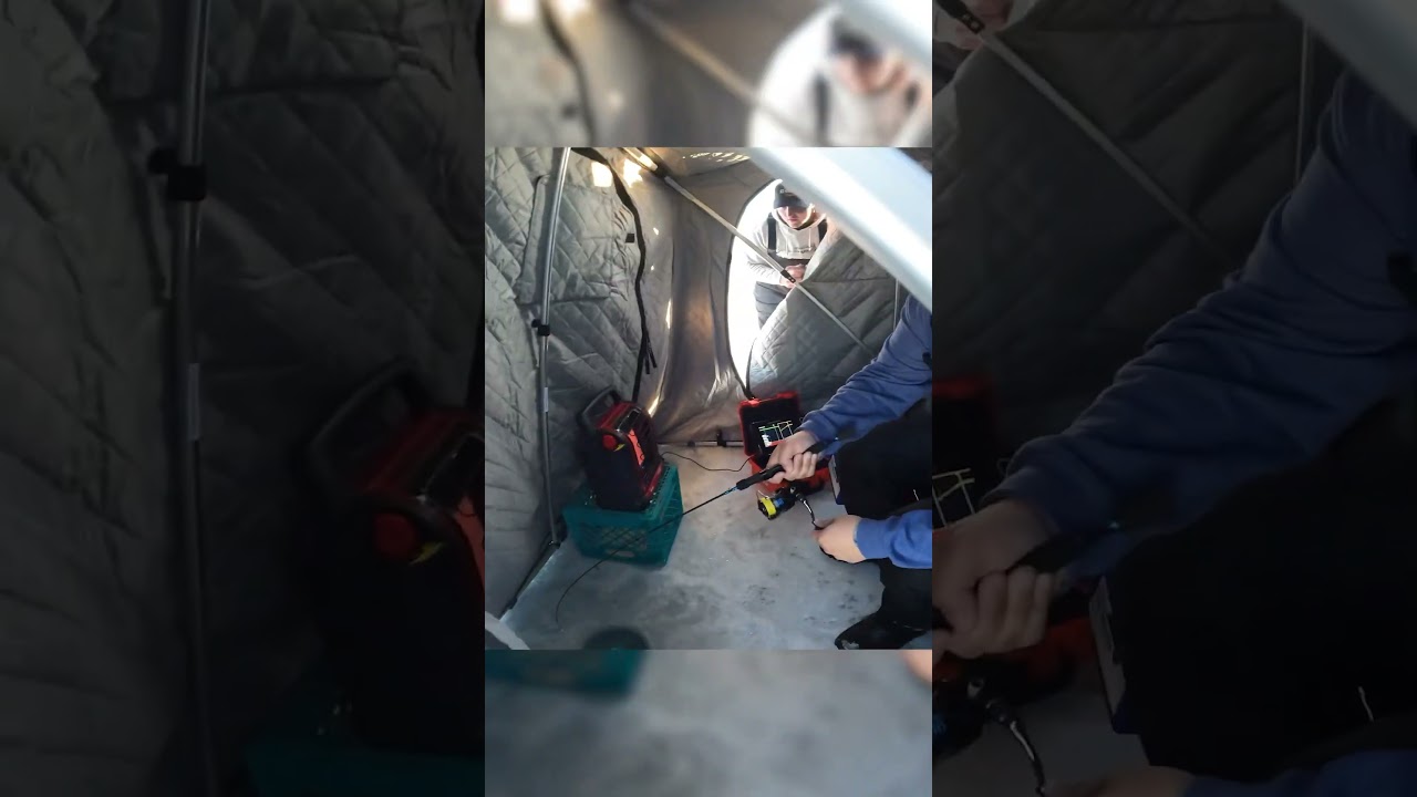 Fishing DEEP Lake Simcoe Whitefish 🐟 #lakesimcoe #fishing #whitefish #icefishing #shorts
