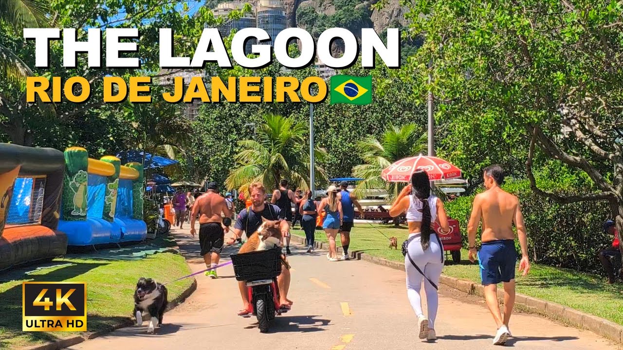 Relaxing Morning Walk at Rio&rsquo;s Beautiful Lagoon 🇧🇷 | 4K Scenic Tour | Brazil Walking Tour
