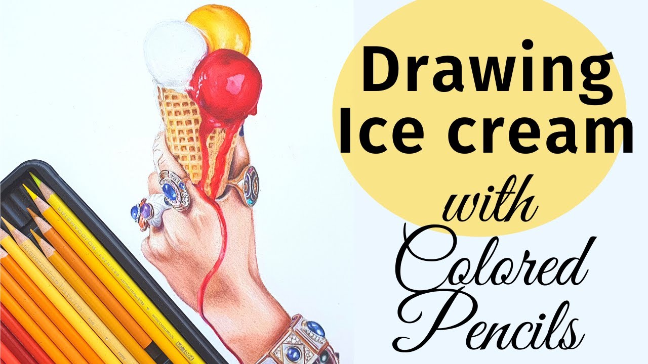 Realistic COLORED PENCIL drawing time lapse|| Drawing ICE CREAM with PRISMACOLOR pencils