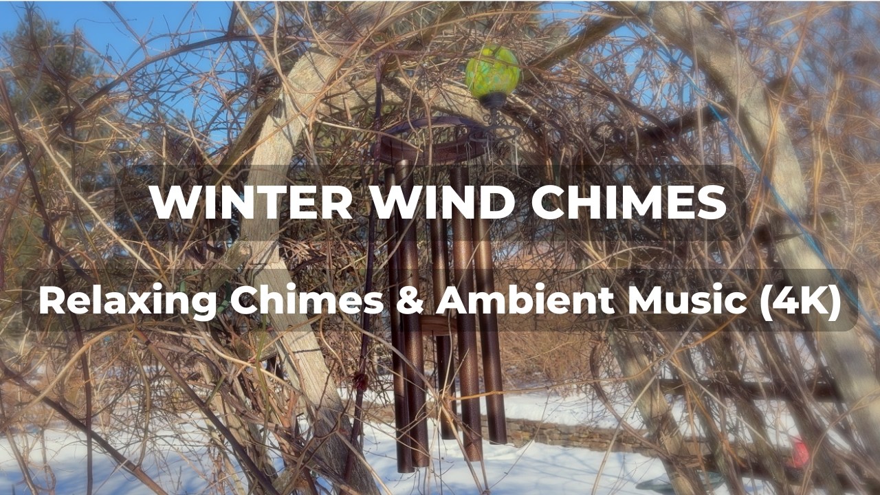 Winter Wind Chimes with Relaxing Ambient Music 🎐❄️ 15 Min 4K Pagoda Calm