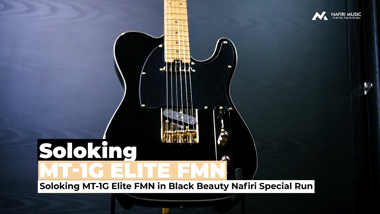 Soloking MT-1G Elite FMN with One Piece Roasted Flame Maple Neck in Black Beauty Nafiri Special Run