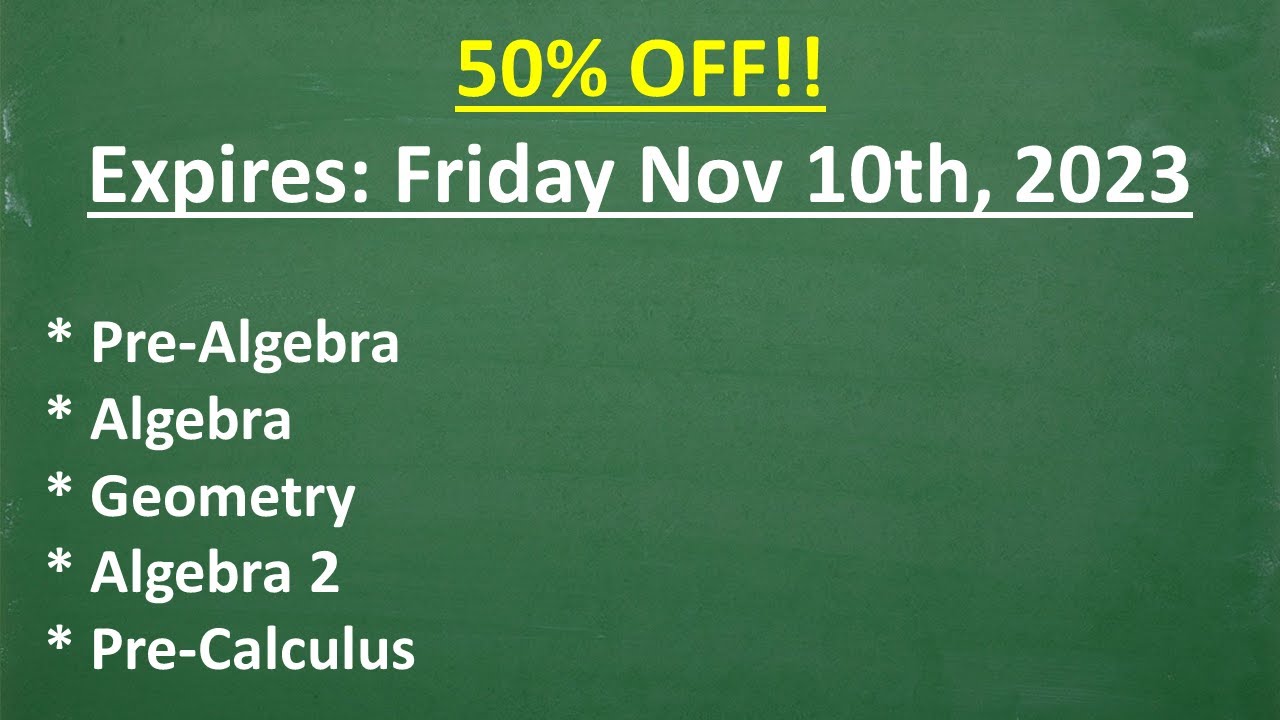 LAST DAY! 50% OFF TabletClass Math Super Sale!!