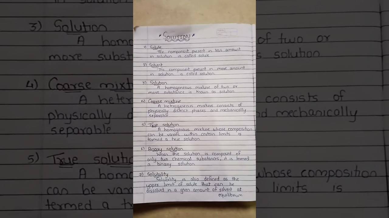 Important definition on solution #solution#solvent#shorts#youtubeshorts