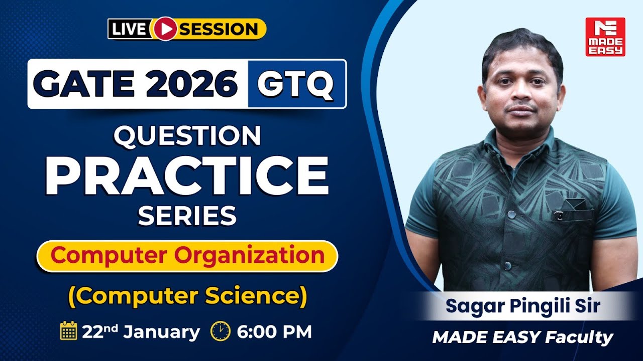 GATE 2026 CS | Computer Organization Important Questions | GTQ Series by Sagar Pingili Sir | Live