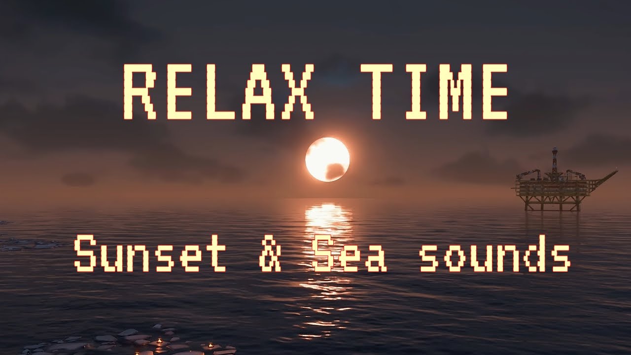 Sunset at the Oilrig... 1 Hour of Peace 🌅 (Rust Ambience & Sea Sounds)