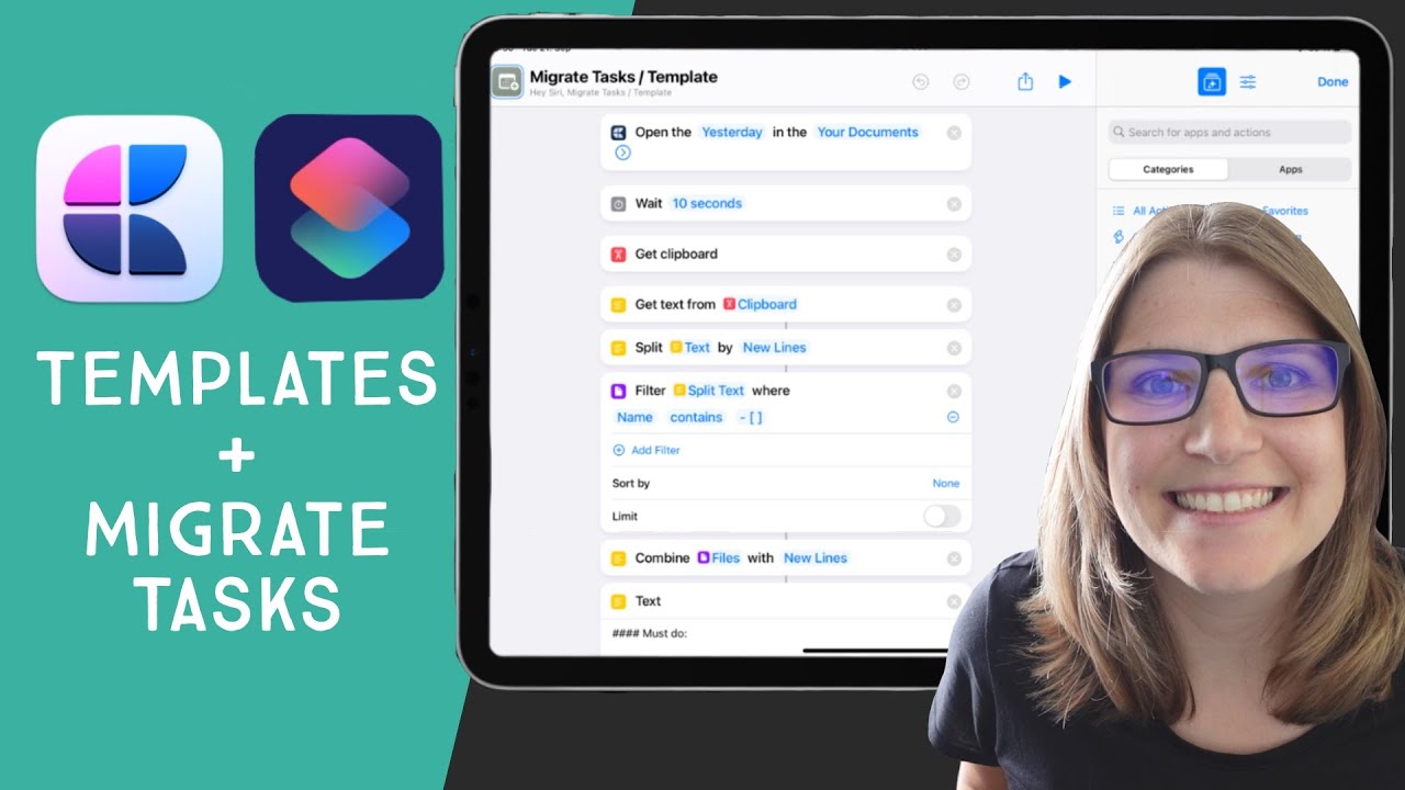 Craft Docs - Templates & Migrate tasks from daily notes (with iOS Shortcut)