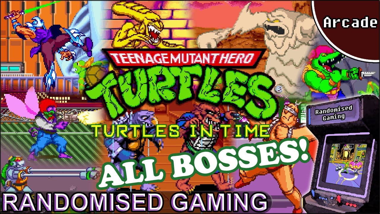 Teenage Mutant Ninja Turtles: Turtles in Time - Arcade - All Bosses & Ending as Michelangelo [4K]