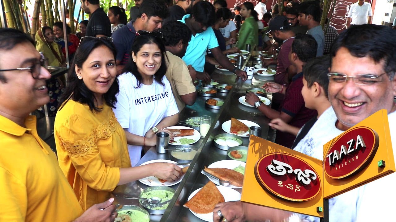 Heavy Crowd in Taaza Kitchen Tiffin Center @ Hyderabad | Karnataka Masala Dosa | Amazing Food Zone
