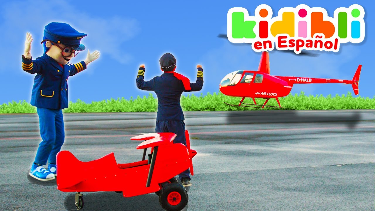 Los niños juegan con un avión y un helicóptero | Los niños juegan a fingir ⛑ Kidibli