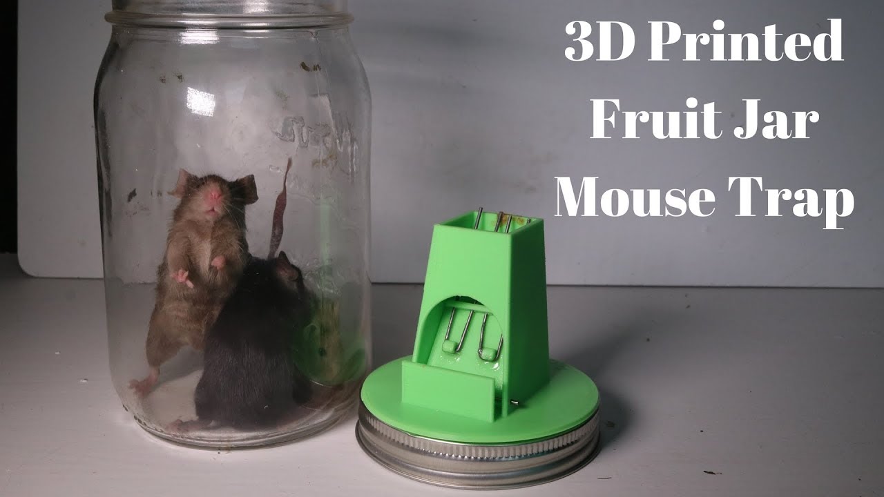 3D Printed Fruit Jar Mouse Trap based on a 1927 Patent. Invented by a Youtube Viewer
