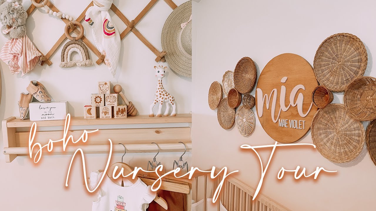 Boho Nursery Tour/ Basket Wall/ Mia's room tour