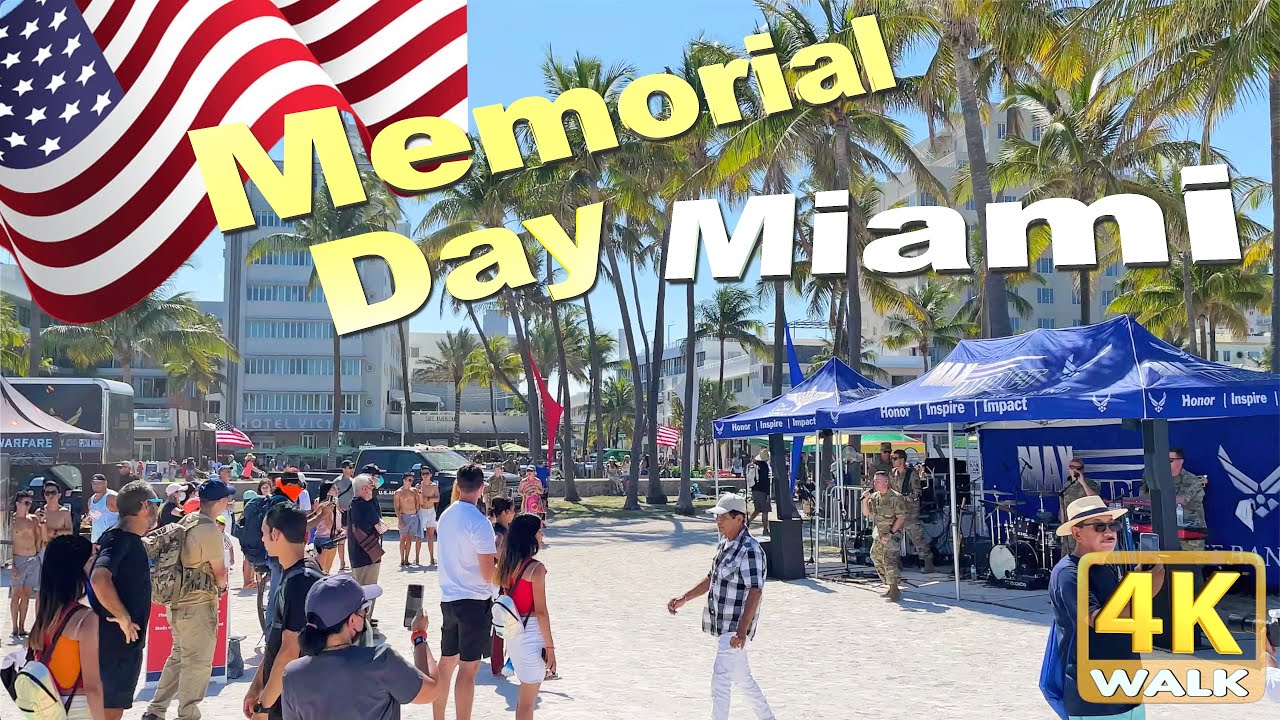 【4K】WALK Memorial Day Weekend - MIAMI BEACH Florida 4K video