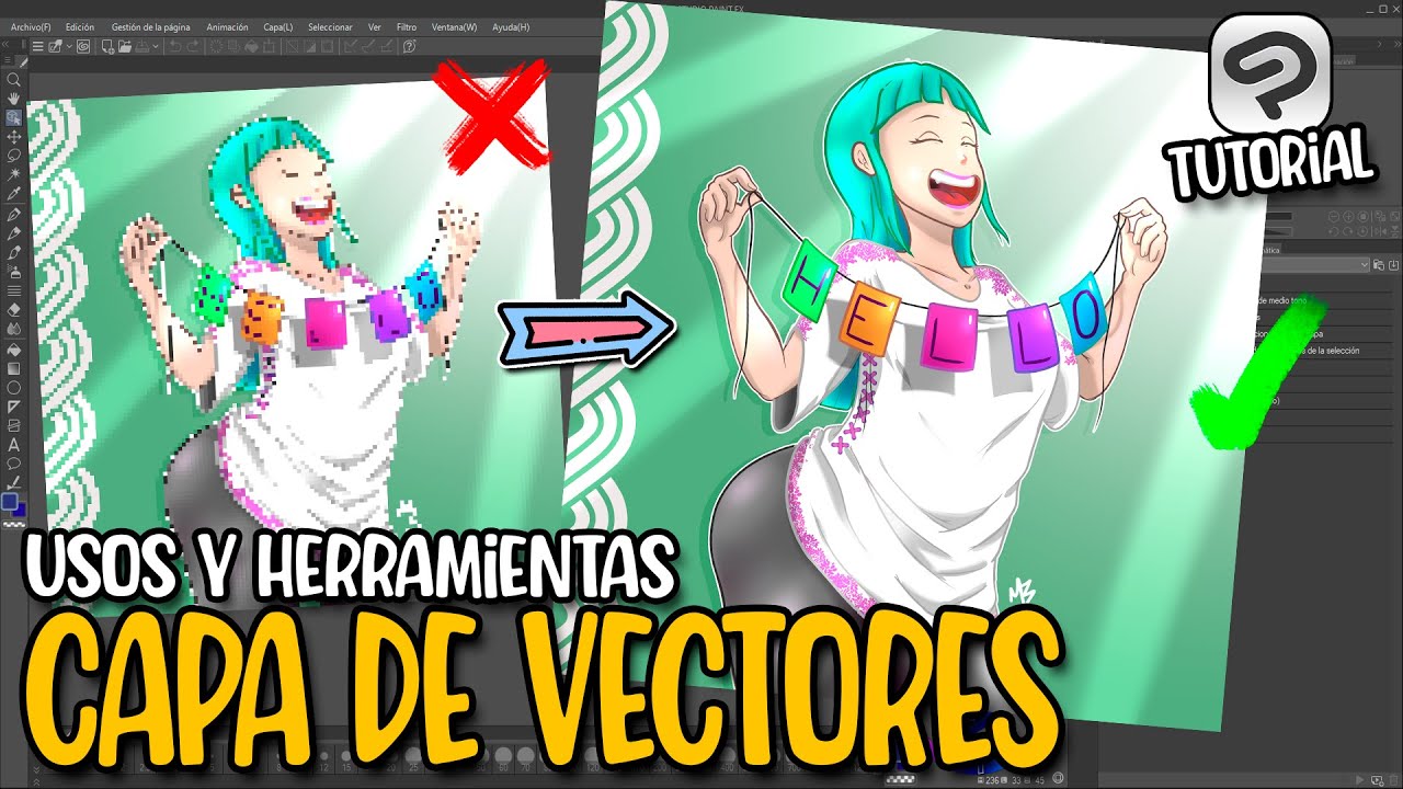 TUTORIAL | Como utilizar las CAPAS de VECTORES y sus HERRAMIENTAS | CLIP STUDIO PAINT en ESPAÑOL