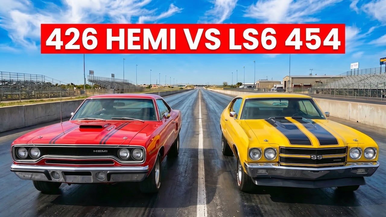 426 Hemi vs SS454 LS6 Road Runner Drag Race Showdown! | The Rematch Detroit Never Scheduled